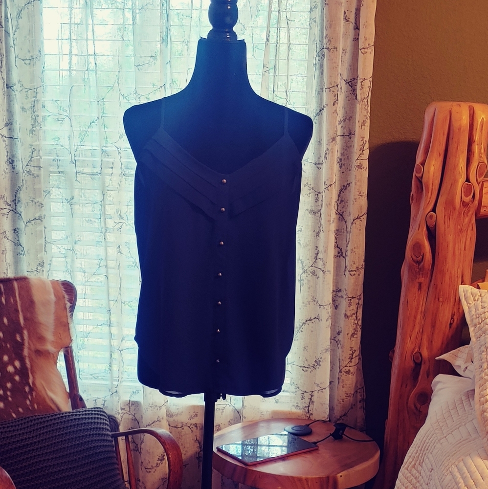 Sailor stule navy tank and bronze stud buttons